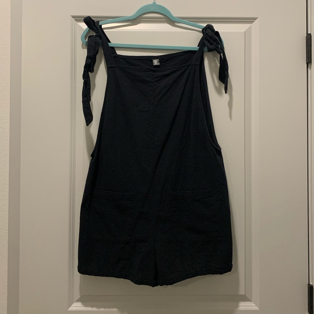 Black Romper with Tied Shoulders